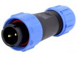 IP68  W13 CONN, Male Plug for cable, Solder